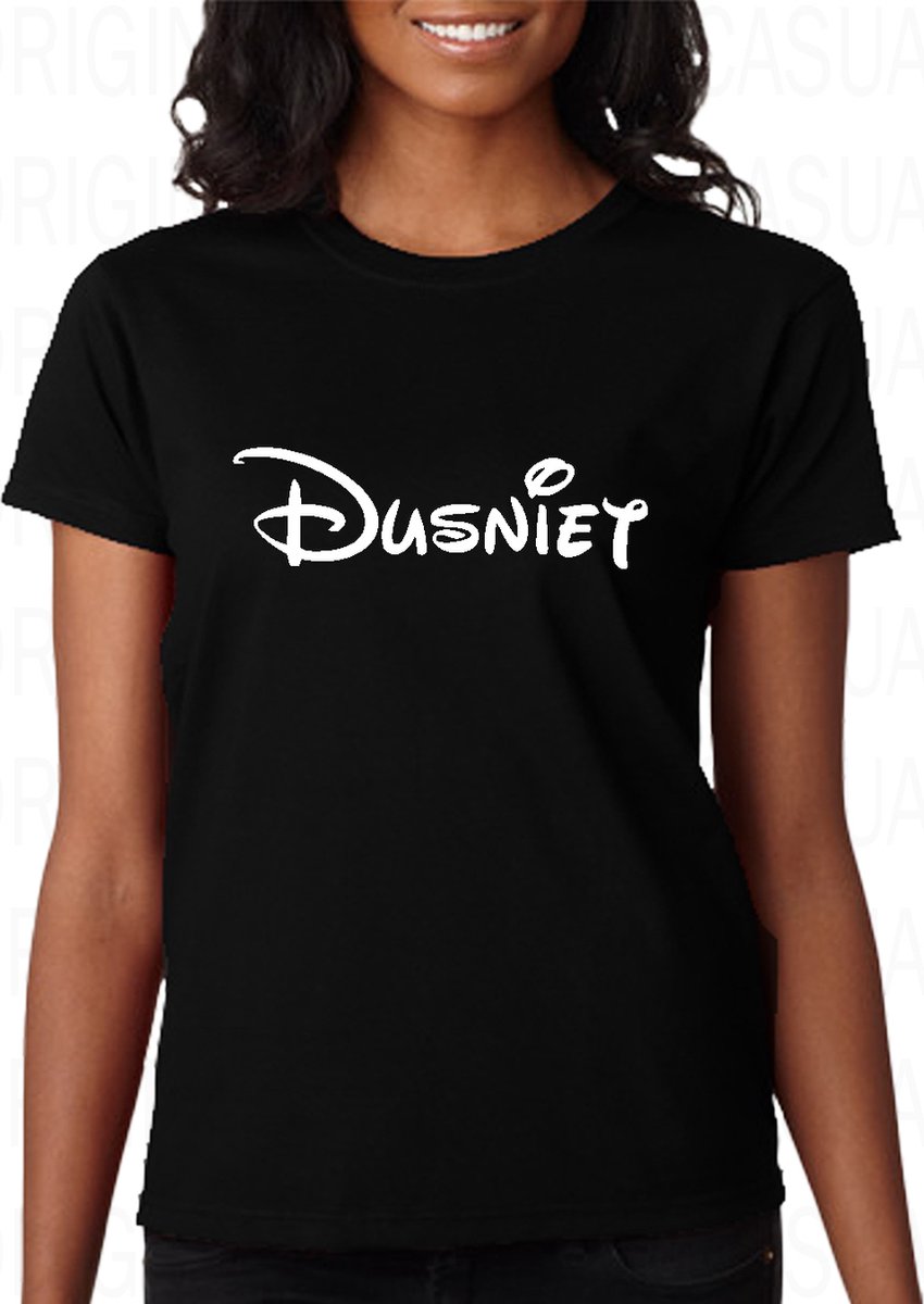 DUSNIET damesshirt - Zwart - Maat 3XL - Korte mouwen - Ronde hals - Regular Fit | Normale pasvorm - Dacht het niet - Original Kwoots